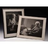 A Framed Photograph of George Bernard Shaw by Olive Edis Galsworthy and a mounted photograph of John