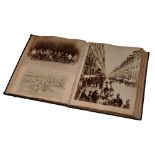 A LEATHER BOUND ALBUM of albumen prints predominately Portuguese scenes, some South West England, 32