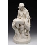 A PARIAN WARE WHITE BISQUE FIGURE of 'Wood Nymph' model by C.B. Birch circa 1864, 51cm high