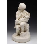 A COPELAND PARIAN WARE WHITE BISQUE FIGURE entitled 'Go To Sleep' model by J Durham circa 1864, 46cm