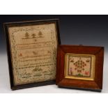 AN EARLY 19TH CENTURY TRADITIONAL CHILDS SAMPLER by Patience Goose, June 17th 1812 with the