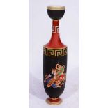 AN EARLY 20TH CENTURY VASE of tall proportions after the Antique decorated a classical battle