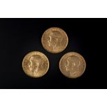 THREE GOLD SOVEREIGNS, dated 1913, 1915 and 1918 (3)