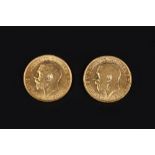 TWO GEORGE V HALF SOVEREIGN COINS, dated 1911 and 1913 (2)