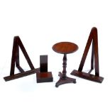 A VICTORIAN MAHOGANY APPRENTICE MADE OCCASIONAL TABLE on baluster turned column and triform base,