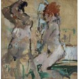 Thomas John Coates (British, b.1941) Two nudes monogrammed (lower left) oils on board 29cm x 28.