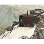 Pat Cleary (British, 20th Century) Quarry Miner's Hut signed (lower right) oils on board 47.8cm x