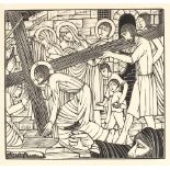 Eric Gill (British, 1882-1940) The Carrying of the Cross wood engraving 11cm x 11cm.