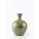 Trevor Corser (British, 1938-2015) at Leach Pottery Vase green glaze impressed potter's and