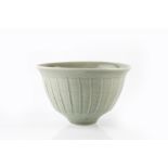 David Leach (British, 1911-2005) Bowl celadon with cut sides impressed potter's seal 10.7cm high,