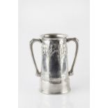 David Veasey for Liberty & Co. 'Tudric' loving cup, circa 1900 pewter, decorated with trees and