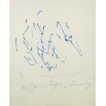 Jean Tinguely (Swiss, 1925-1991) Meta-matic drawing, 1982 signed in pen blue felt pen on paper