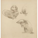 Ernest Howard Shepard (British, 1879-1976) Studies of Mole, 1947 pencil 15cm x 14.5cm. Provenance: