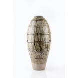 Phil Rogers (British, b.1951) Vase salt glazed with dripped glaze impressed potter's seal 46.5cm