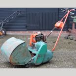 A petrol lawnmower