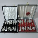 A set of six silver tea spoons by George Adams, 1843,