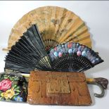 A collection of five various early 20th century continental fans,