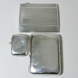 An early 20th century silver cigarette case, inscribed with initials for R.M.