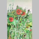 David Evans, 1929-1988, still life of poppies, signed watercolour,