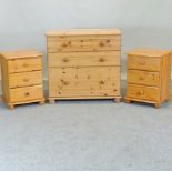 A modern pine chest of drawers, 86cm,
