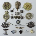 A collection of military badges and medals