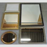 A silver painted wall mirror, 102 x 133cm,