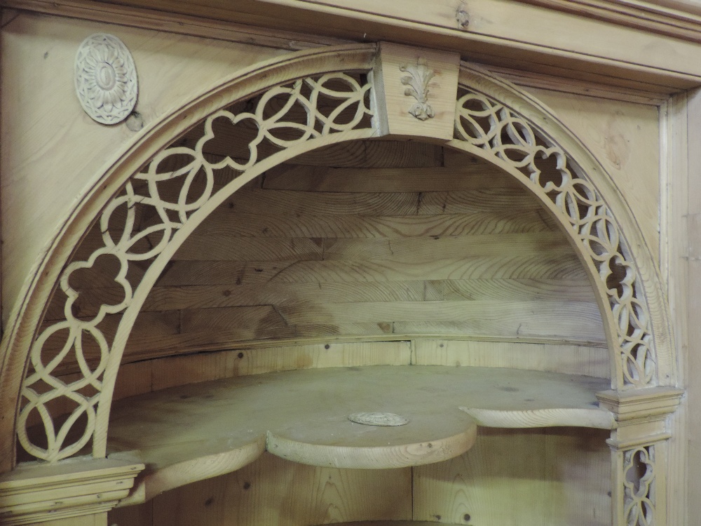 A 19th century pine, barrel back standing corner cabinet, - Image 3 of 8