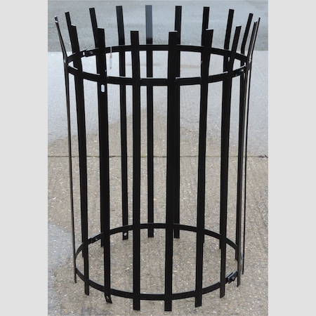 A black painted iron tree guard,