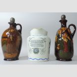A Royal Doulton Kingsware flask, inscribed Memories, with stopper, 26cm tall overall,
