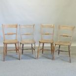 A set of four elm seated knife back chairs