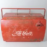 A reproduction vintage style Coca Cola ice box,