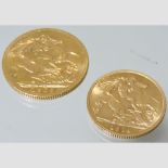 A George V gold sovereign, dated 1925 together with a half sovereign,