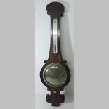 A 19th century rosewood cased wheel barometer, G. Sutton