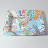 An Asprey porcelain trinket dish, depicting London scenes,