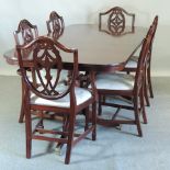 A Regency style mahogany dining table, 206cm long,