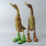 A wooden model of a duck, 48cm tall,