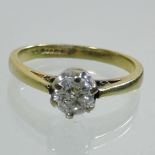 An 18 carat gold solitaire diamond ring, approximately 0.