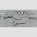 A 1970's Danish silver gentleman's link bracelet, marked R S Denmark,