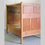 A 19th century Welsh pine four poster double bedstead,