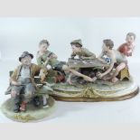 A large Capodimonte figure group, 54cm wide,