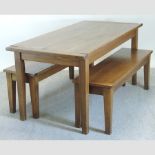 An oak dining table, 160 x 78cm,