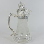 A silver plated claret jug,