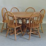 A pine circular dining table, 120cm,