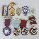 A collection of early 20th century silver gilt and enamel Masonic medals