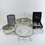 A collection of silver plated items to include a photograph frame,