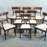 A set of eight Regency style bar back dining chairs,