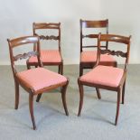 A matched set of bar back Regency style dining chairs