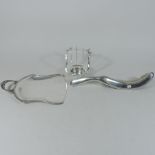 A silver plated olive set,