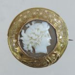 An unmarked Victorian memento brooch,