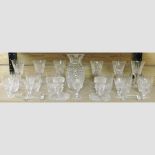 A set of six Waterford crystal drinking glasses, six wine glasses and five liqueur glasses,